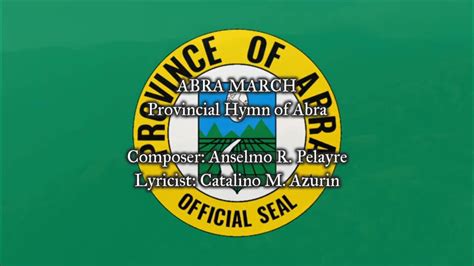 abra march lyrics|Abra Official Hymn (Official Provincial Hymn of Abra Province).